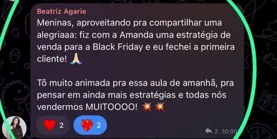Print original do depoimento de Beatriz Agarie